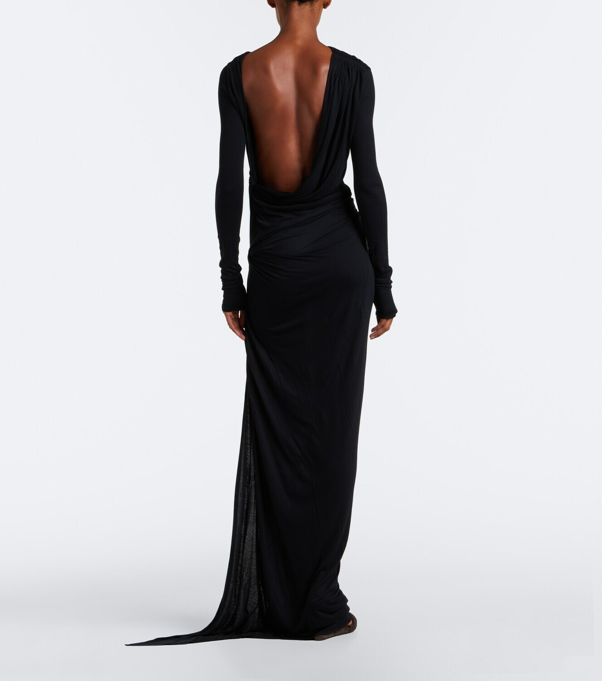Rick Owens Lilies Shailee draped open-back jersey gown