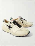 Golden Goose - Running Sole Distressed Leather Sneakers - White