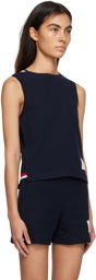 Thom Browne Navy Shell Tank Top