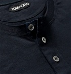 TOM FORD - Slim-Fit Cotton-Jersey Henley T-Shirt - Blue