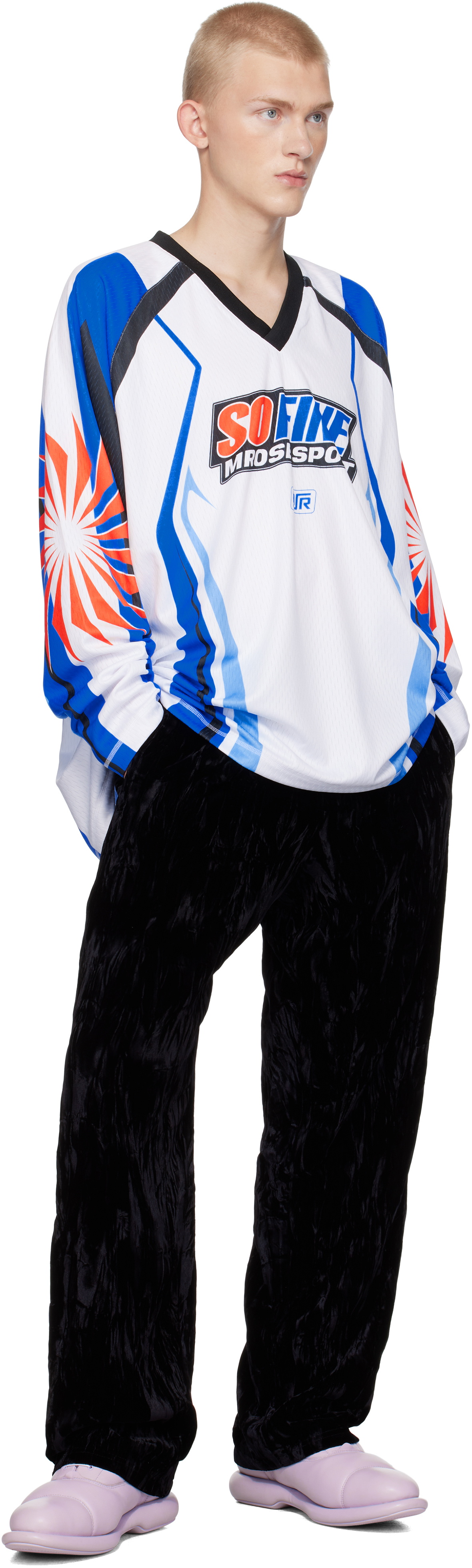 Martine Rose White & Blue Motocross Jersey T-shirt Martine Rose