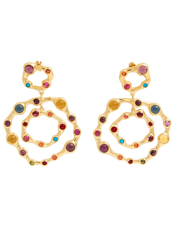 Photo: Joanna Laura Constantine Statement Crystal-embellished 18kt Gold-plated Drop Earrings - One Size