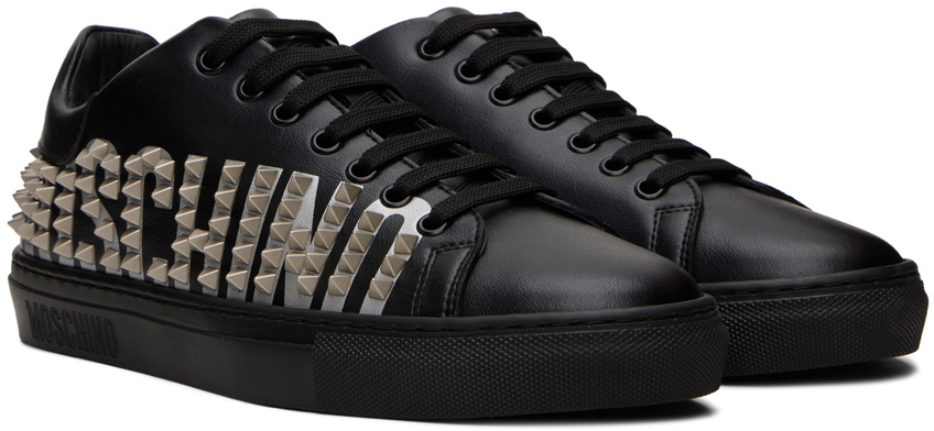 Shops black studded trainers