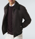 Eleventy Shearling-lined suede jacket