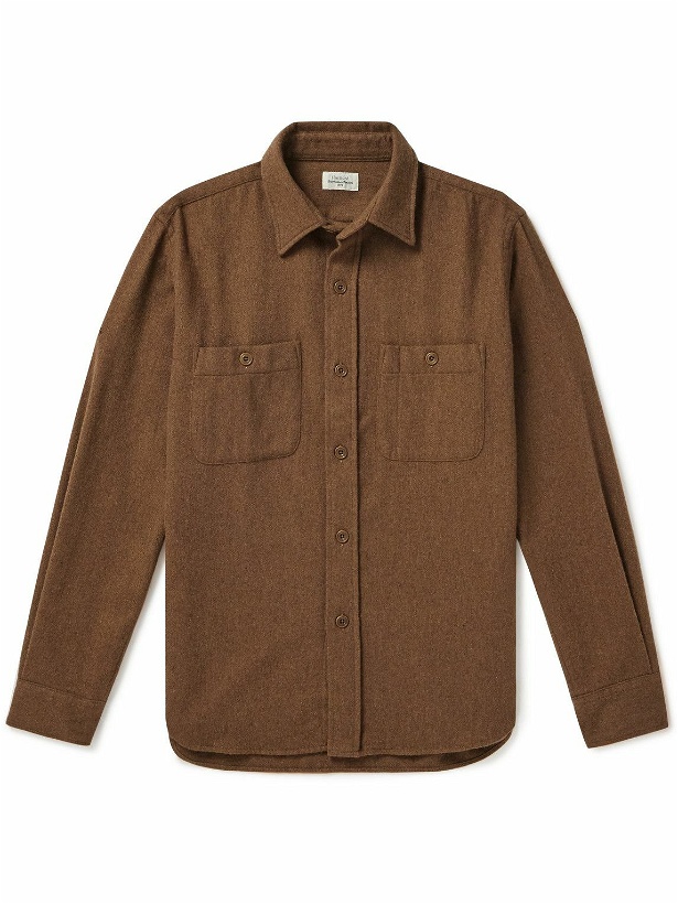 Photo: Hartford - Percey Recycled Wool-Blend Flannel Overshirt - Brown