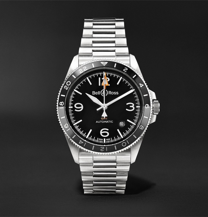 Photo: Bell & Ross - BR V2-93 GMT Automatic 41mm Stainless Steel Watch, Ref. No. BRV293-BL-ST/SST - Black