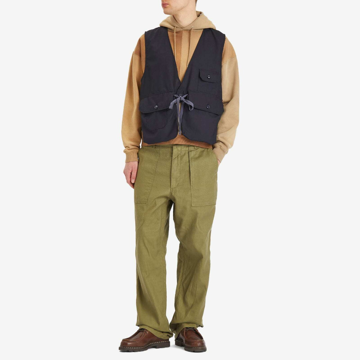 Engineered Garments Men's Fowl Vest in Dark Navy Tropical