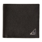 Prada Black Saffiano Triangle Wallet