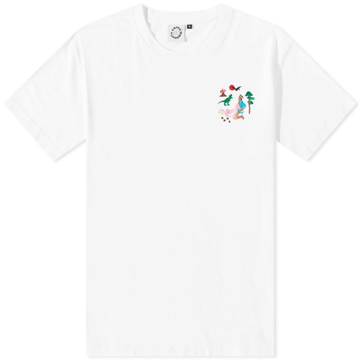 Photo: Carne Bollente Men's Exploring Jurassic Embroidered T-Shirt in White
