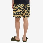 A Bathing Ape Men's 1st Camo Nylon Beach Short in Yellow