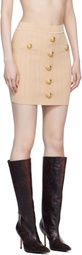 Balmain Pink Knit Buttons Miniskirt