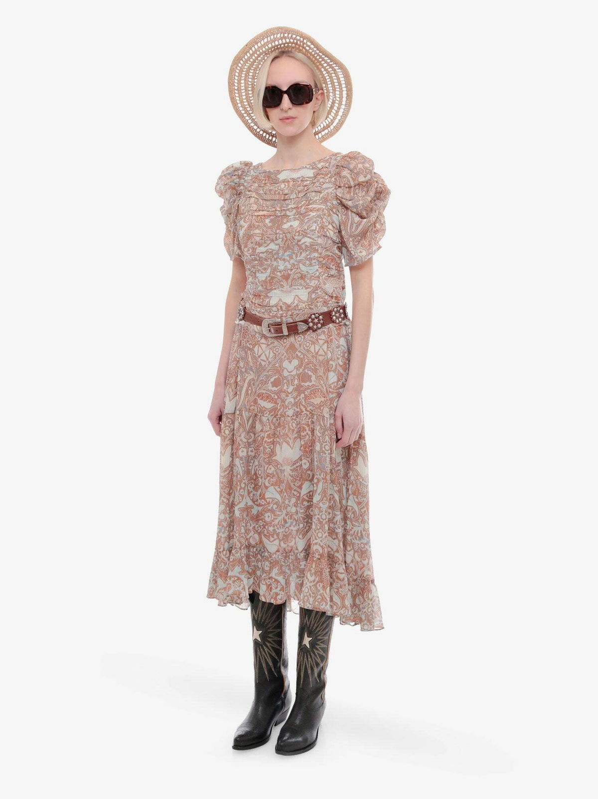 ulla johnson beige dress Pre-Owned Ulla Johnson- Beige and Multi- Dress- Sz M main image 0