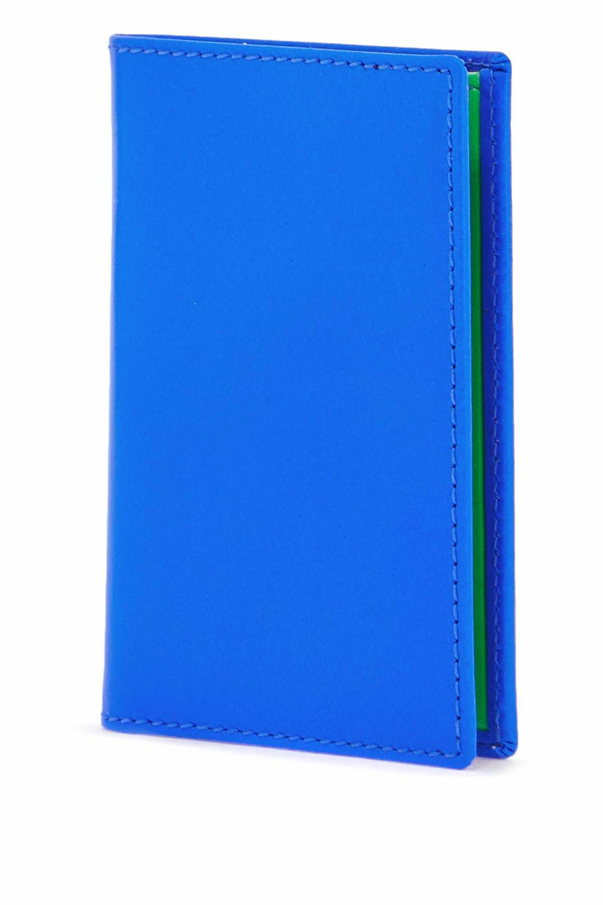 COMME DES GARCONS WALLET super fluorescent blue goat leather wallet with 3 compartments Blue
