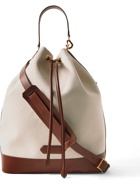 TOM FORD - Leather-Trimmed Canvas Drawstring Bag - White