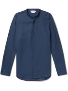 Gabriela Hearst - Ollie Grandad-Collar Linen Shirt - Blue