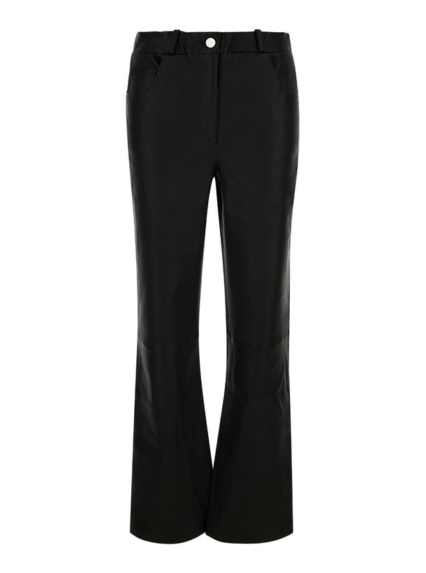 Photo: ARMA Black Wide Trousers In Leather Woman