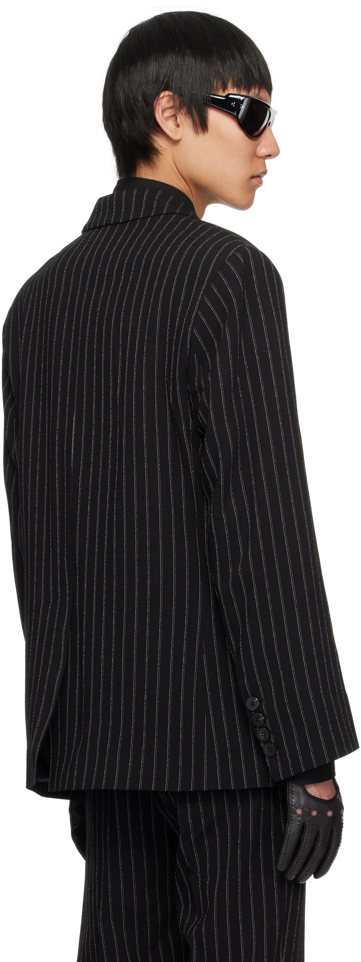 Ernest W. Baker Black Double Breasted Blazer