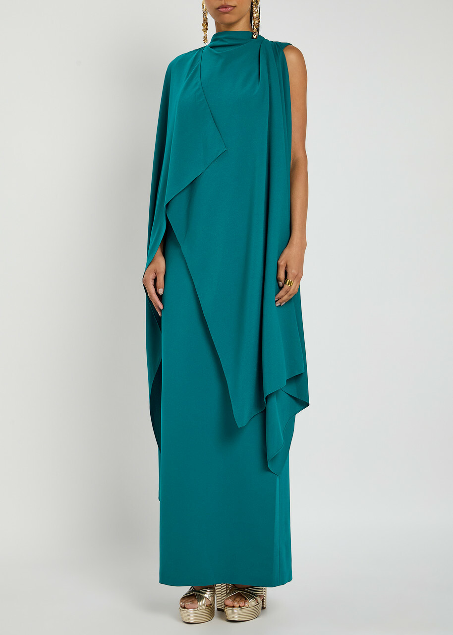 Roksanda Deena Draped Crepe Gown Green Roksanda