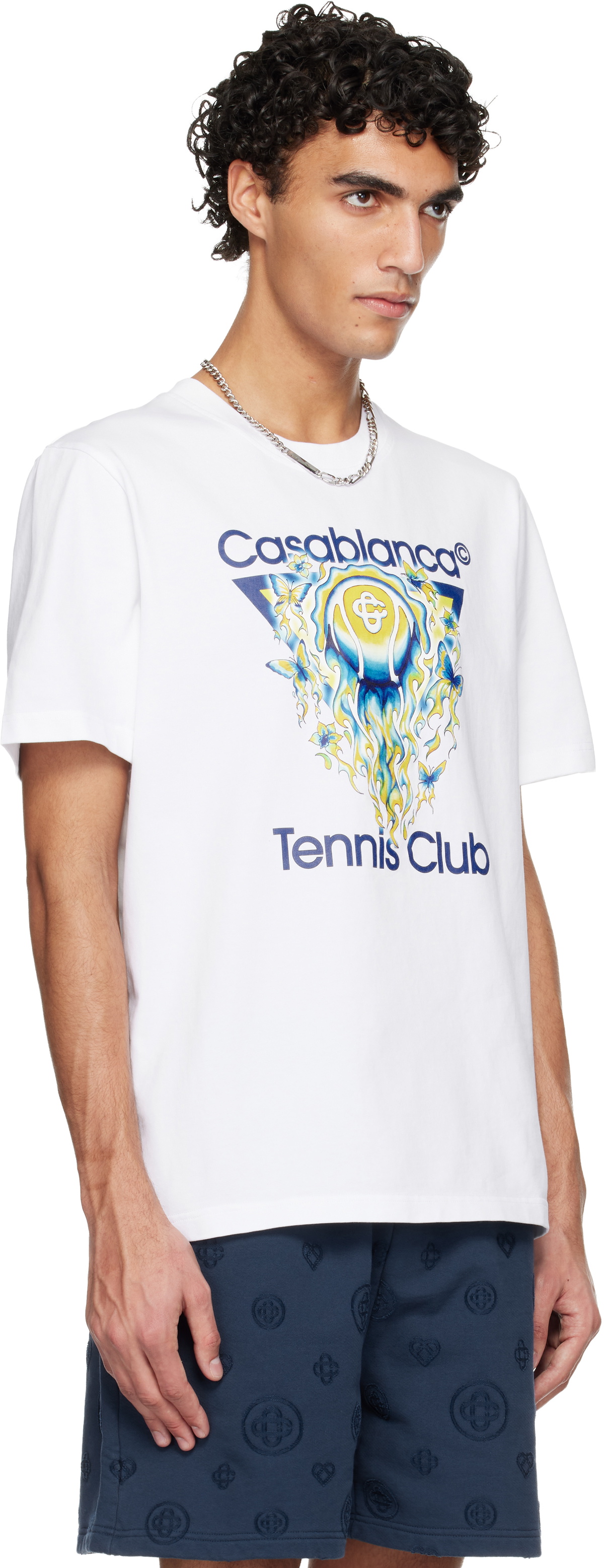 Casablanca T Shirt Tennis Girl En Coton Biologique Farfetch