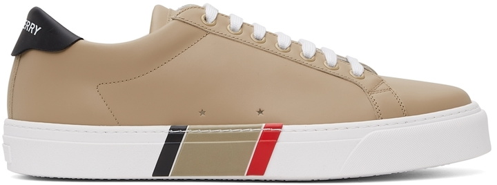 Photo: Burberry Beige Bio-Based Striped Sole Sneakers