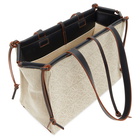 Loewe Beige Linen Small Anagram Cushion Tote