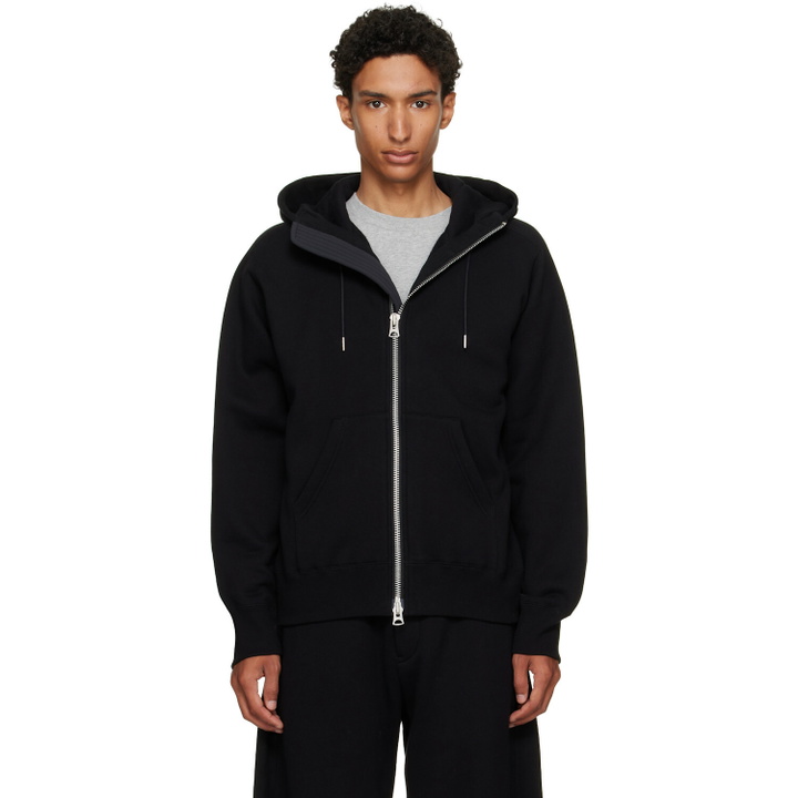 Photo: sacai Black Cotton Jersey Hoodie
