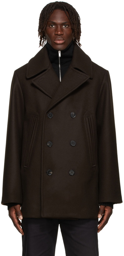 Photo: Jil Sander Brown Wool Double Breasted Coat