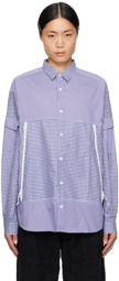 Comme des Garçons Homme Blue & White Patchwork Shirt