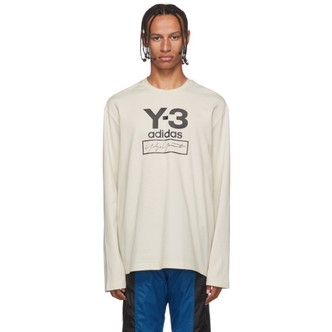 Photo: Y-3 Off-White Stacked Logo Long Sleeve T-Shirt