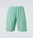 The Row Zindel striped cotton shorts