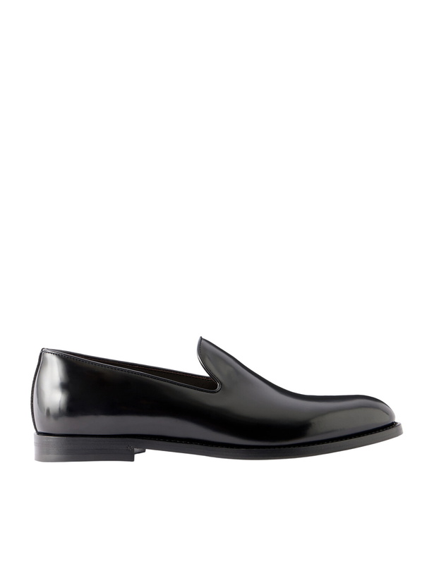 Photo: Brunello Cucinelli - Evening Glossed Leather Loafer - Black