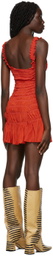 Gauntlett Cheng SSENSE Exclusive Red Linear Elastic Short Dress