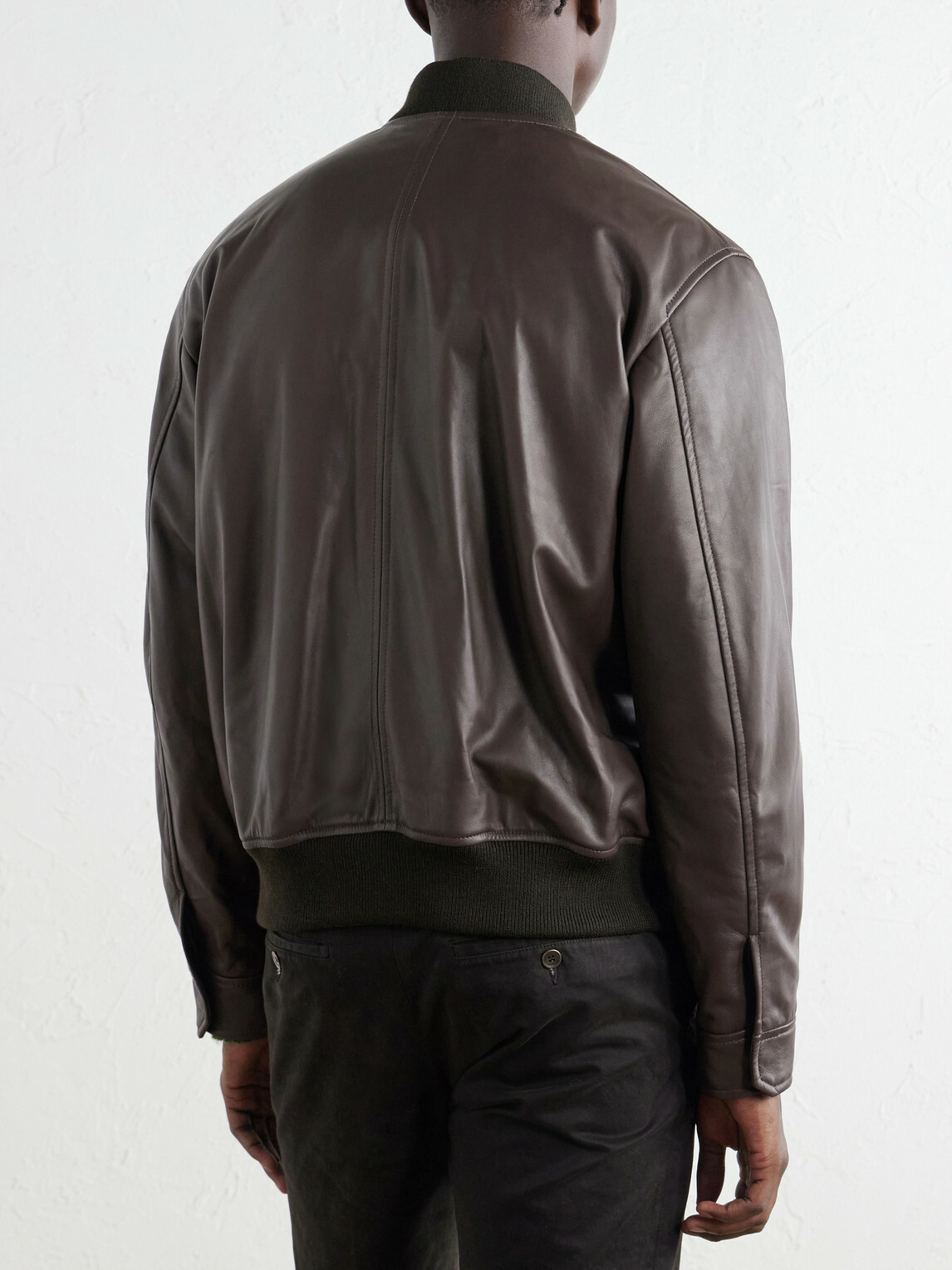 Slowear - Montedoro Leather Bomber Jacket - Brown