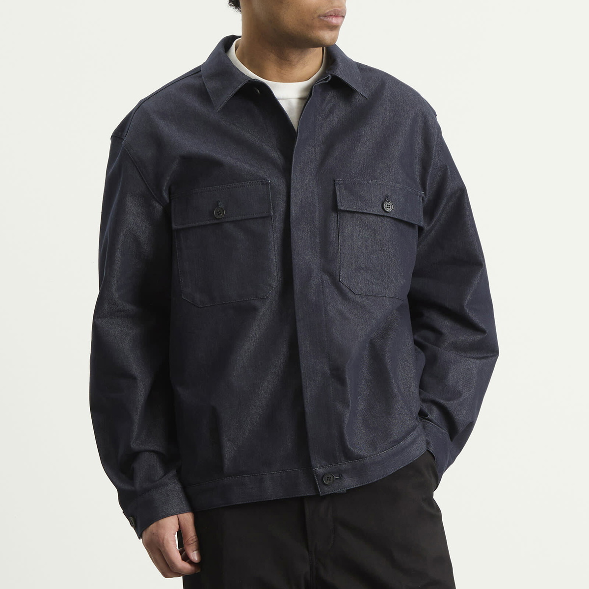Comme des Garçons Homme Men's Denim Jacket in Navy White