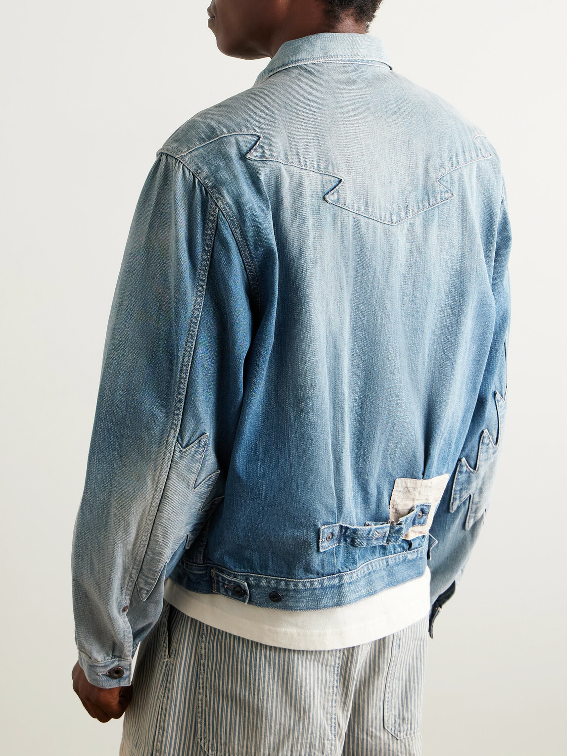 KAPITAL - Thunderbird Panelled Denim Blouson Jacket - Blue