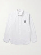 VALENTINO - Logo-Appliquéd Cotton-Poplin Shirt - White