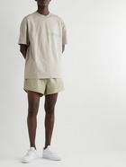 FEAR OF GOD ESSENTIALS - Straight-Leg Logo-Flocked Shell Drawstring Shorts - Gray