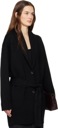 TOTEME Black Shawl-Lapel Robe Cardigan