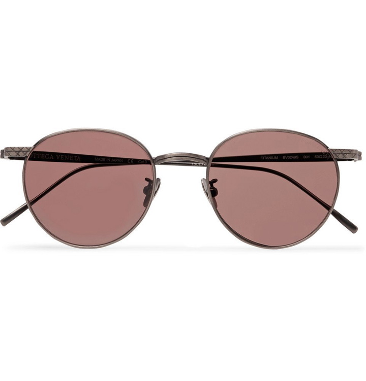 Photo: Bottega Veneta - Round-Frame Titanium Sunglasses - Gunmetal