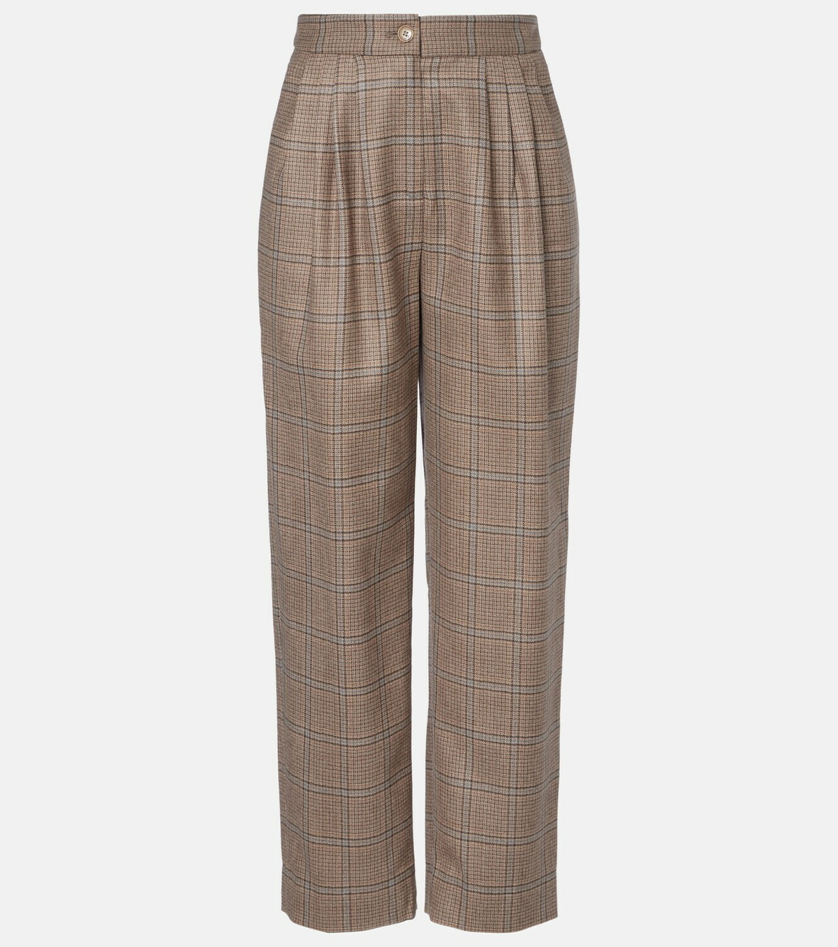 Blazé Milano Glassy checked virgin wool straight pants