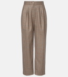 Blazé Milano Glassy checked virgin wool straight pants