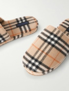 Burberry - Checked Virgin Wool-Blend Slippers - Neutrals