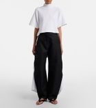 Alaïa Asymmetric cotton-blend jersey T-shirt