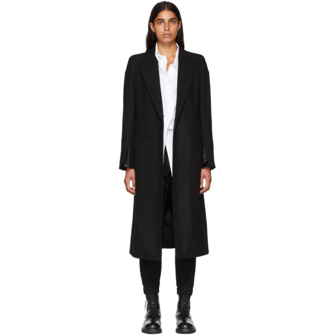 Ann Demeulemeester Black Side Clasp Coat Ann Demeulemeester