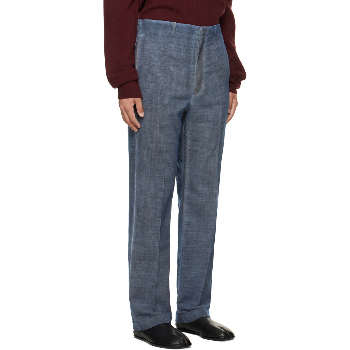 Maison Margiela Blue Double-Dyed Wool Trousers