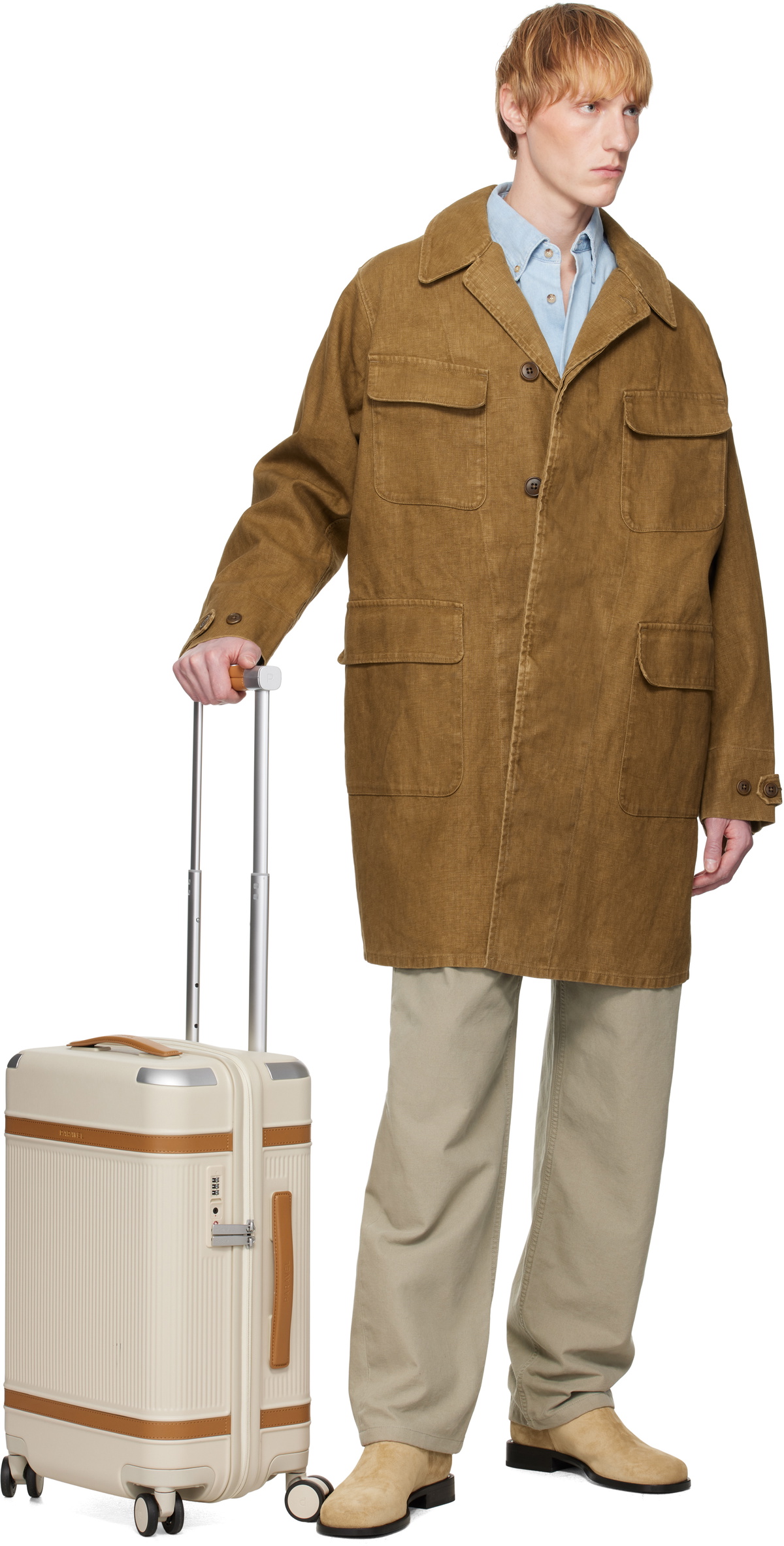 Paravel Beige Aviator Carry-On More Suitcase