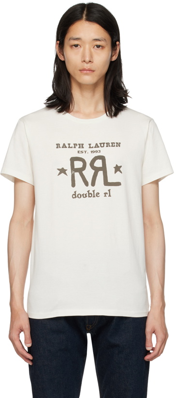 Photo: RRL White Printed T-shirt