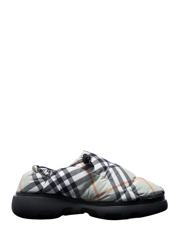 Photo: Burberry Check Nylon-Blend Pillow Mule