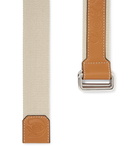 Loewe - Eye/LOEWE/Nature 4cm Beige Leather-Trimmed Canvas Belt - Brown