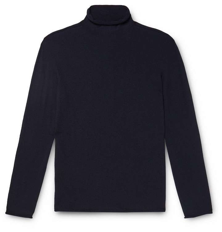 Photo: Giorgio Armani - Slim-Fit Cashmere-Blend Rollneck Sweater - Blue
